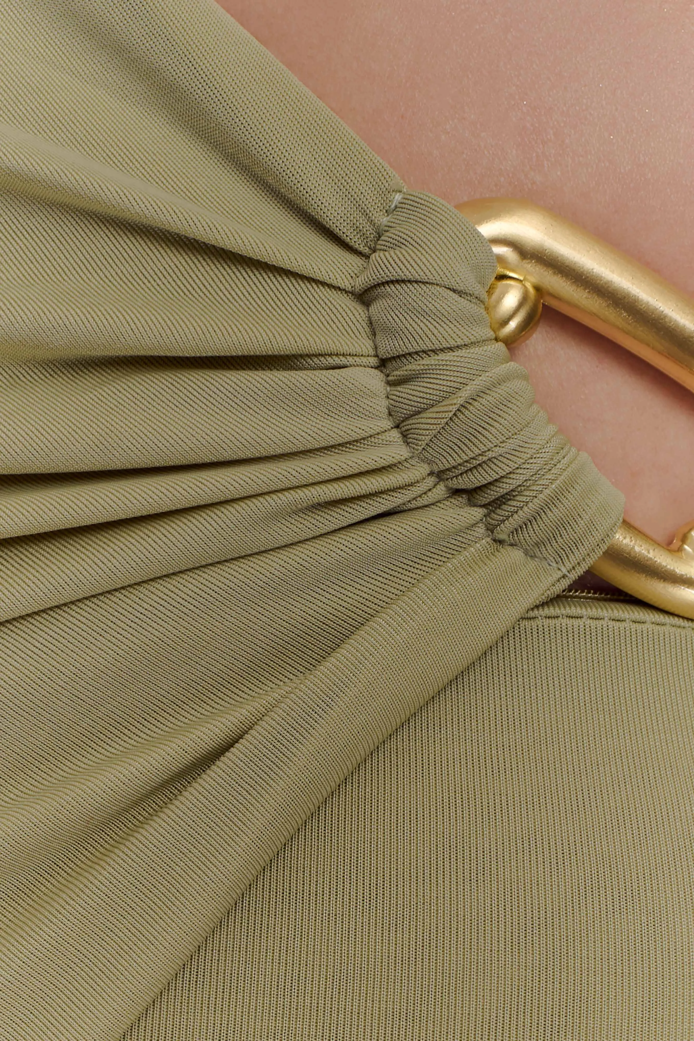 Refined Line Button Chic Ashford Asymmetrical Slinky Maxi Dress - Sage