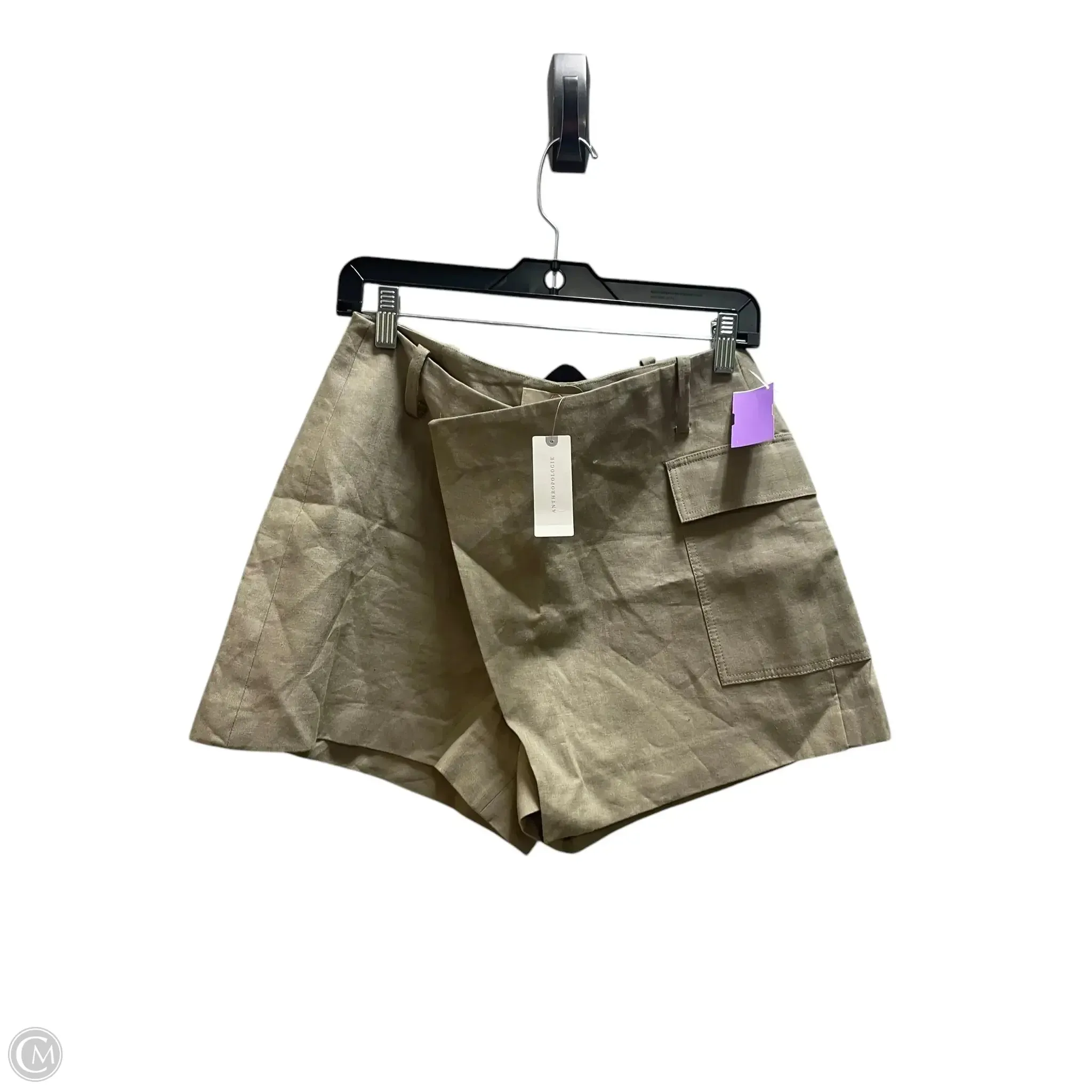 Skort By Anthropologie In Tan, Size: 2 Style Fusion Gather Details