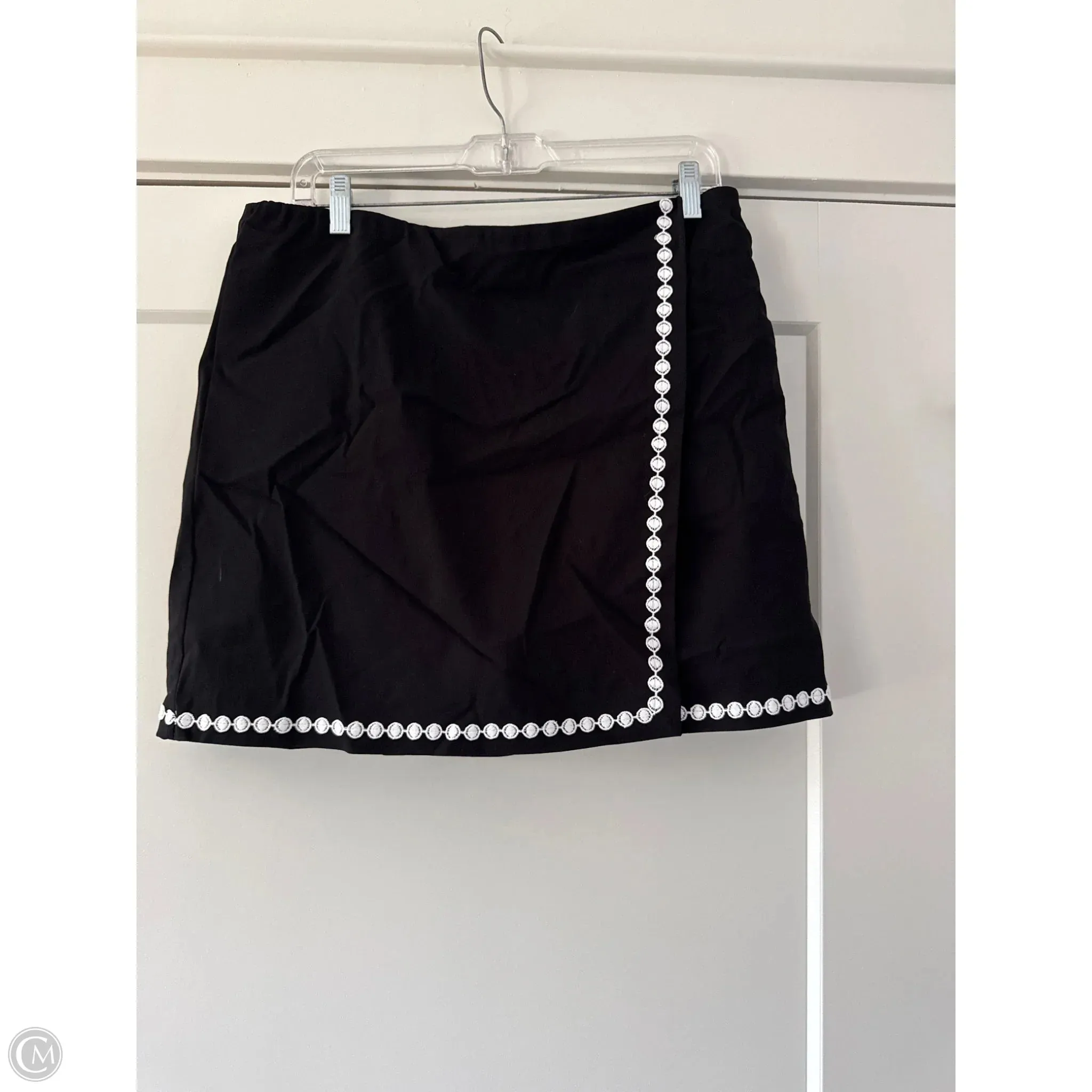 Pocket Design Leather Look Skort By Belle By Kim Gravel In Black, Size: 14