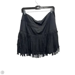 Fashion Style Linen Cotton Mix Skort By Clothes Mentor In Black, Size: L