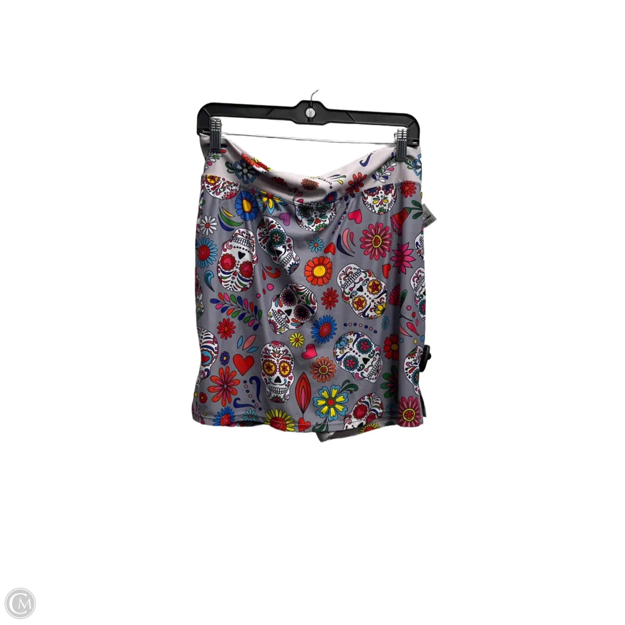 Skort By Clothes Mentor In Grey & Pink, Size: Xl Tailored Cut Anti Static Lining