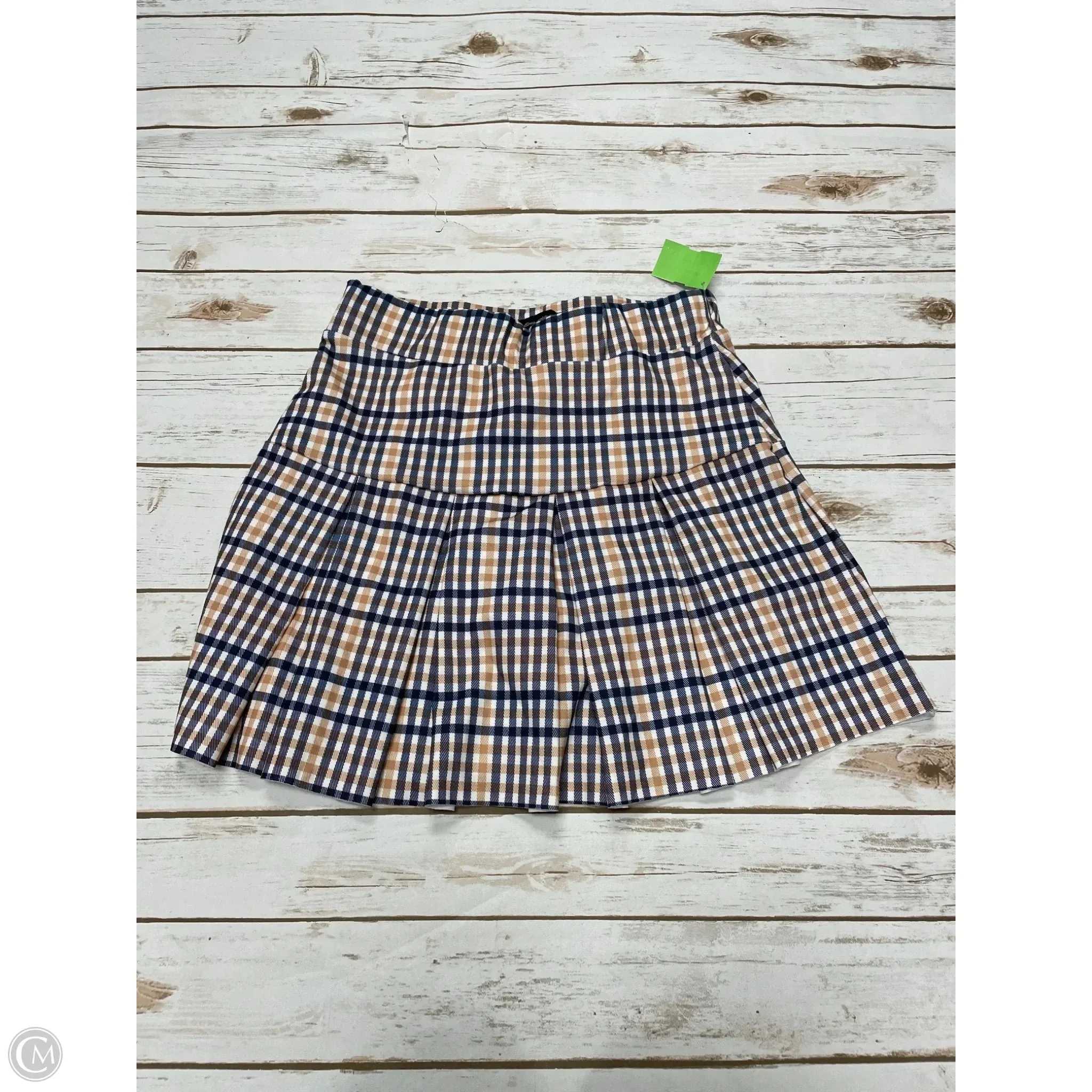 Bold Statement Tonal Layering Skort By Cme In Plaid Pattern, Size: M