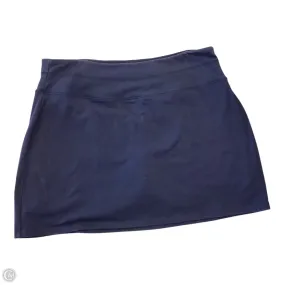 Water resistant coating Flared hem Skort By Coral Bay In Navy, Size: 1x