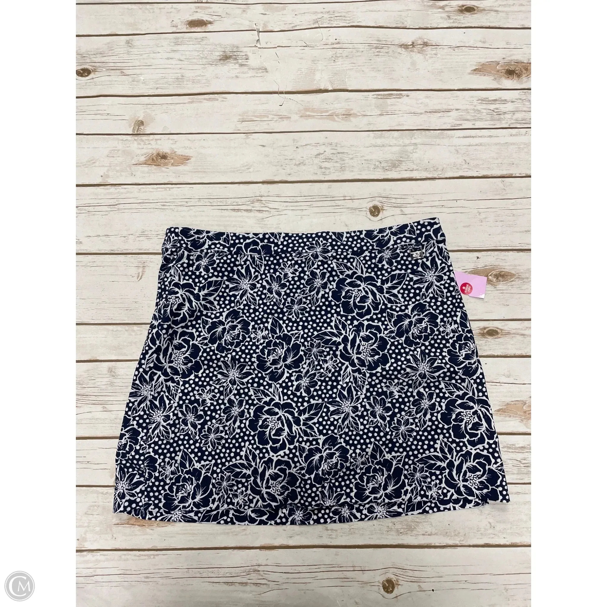 Statement Color Casual Style Skort By Rafaella In Blue & White, Size: L