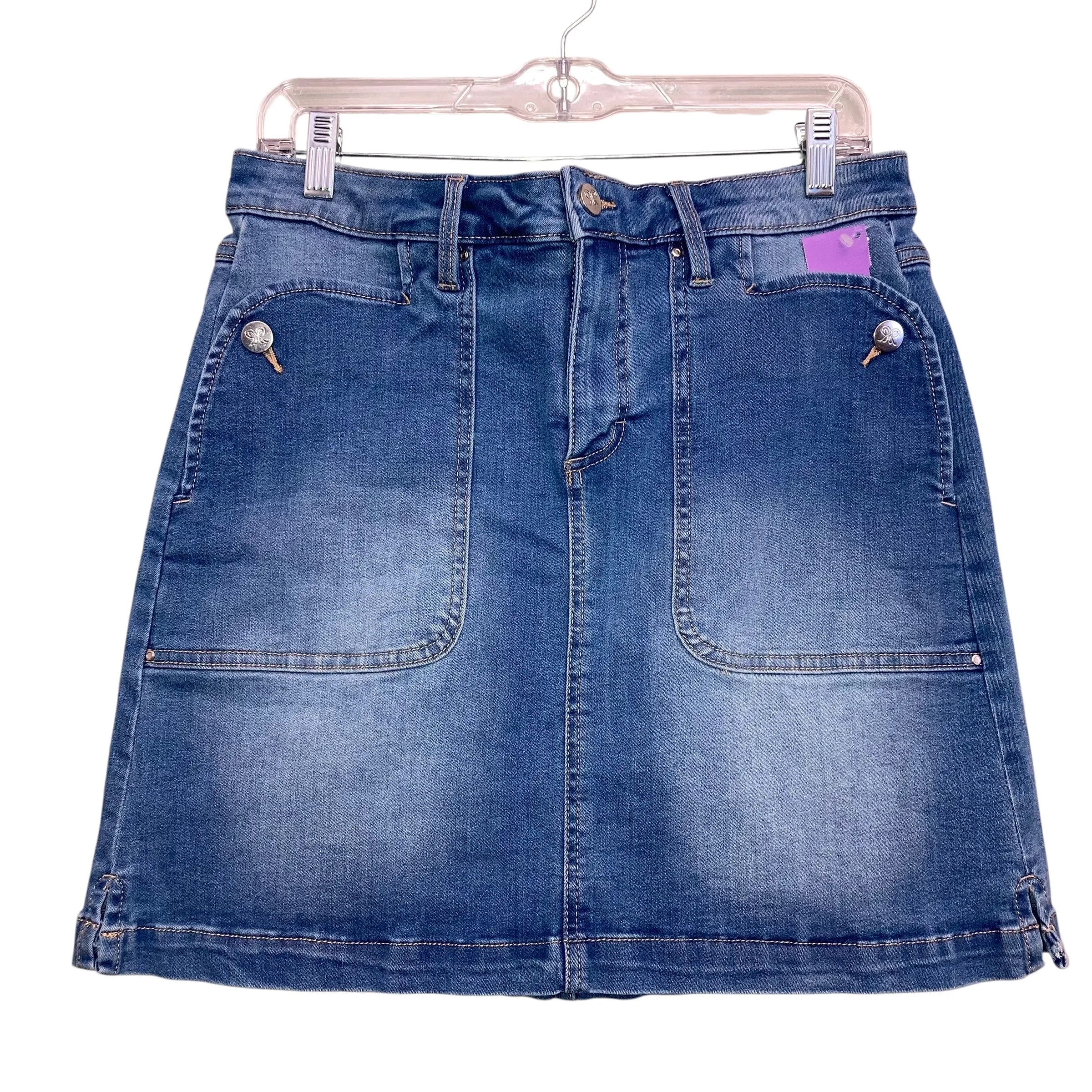 Skort By Rafaella In Blue Denim, Size:8 Crisp Finish