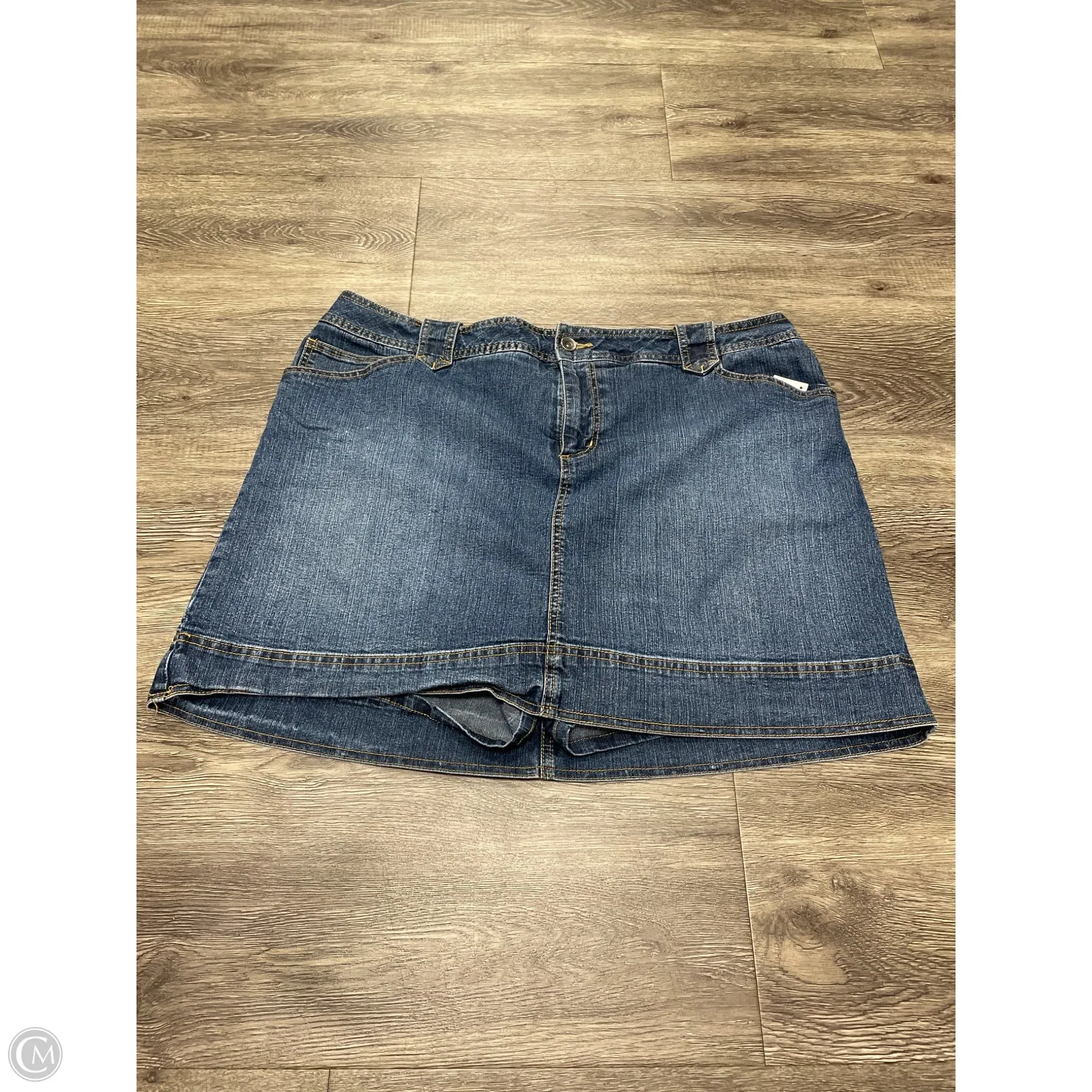 Vibrant Flow Skort By St Johns Bay In Blue Denim, Size: 18