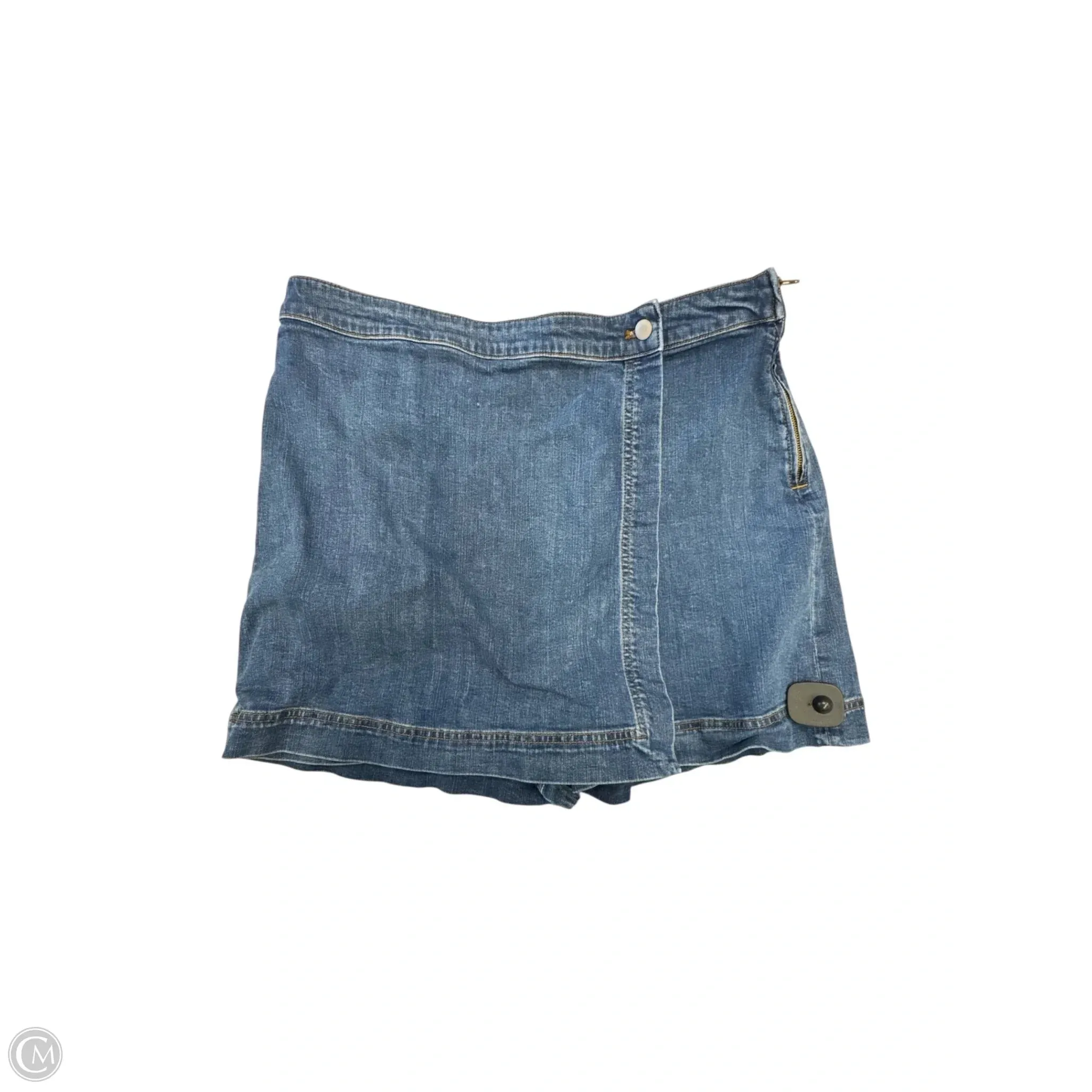 Skort By Talbots In Blue Denim, Size: 16 Pocket Design Street Edge