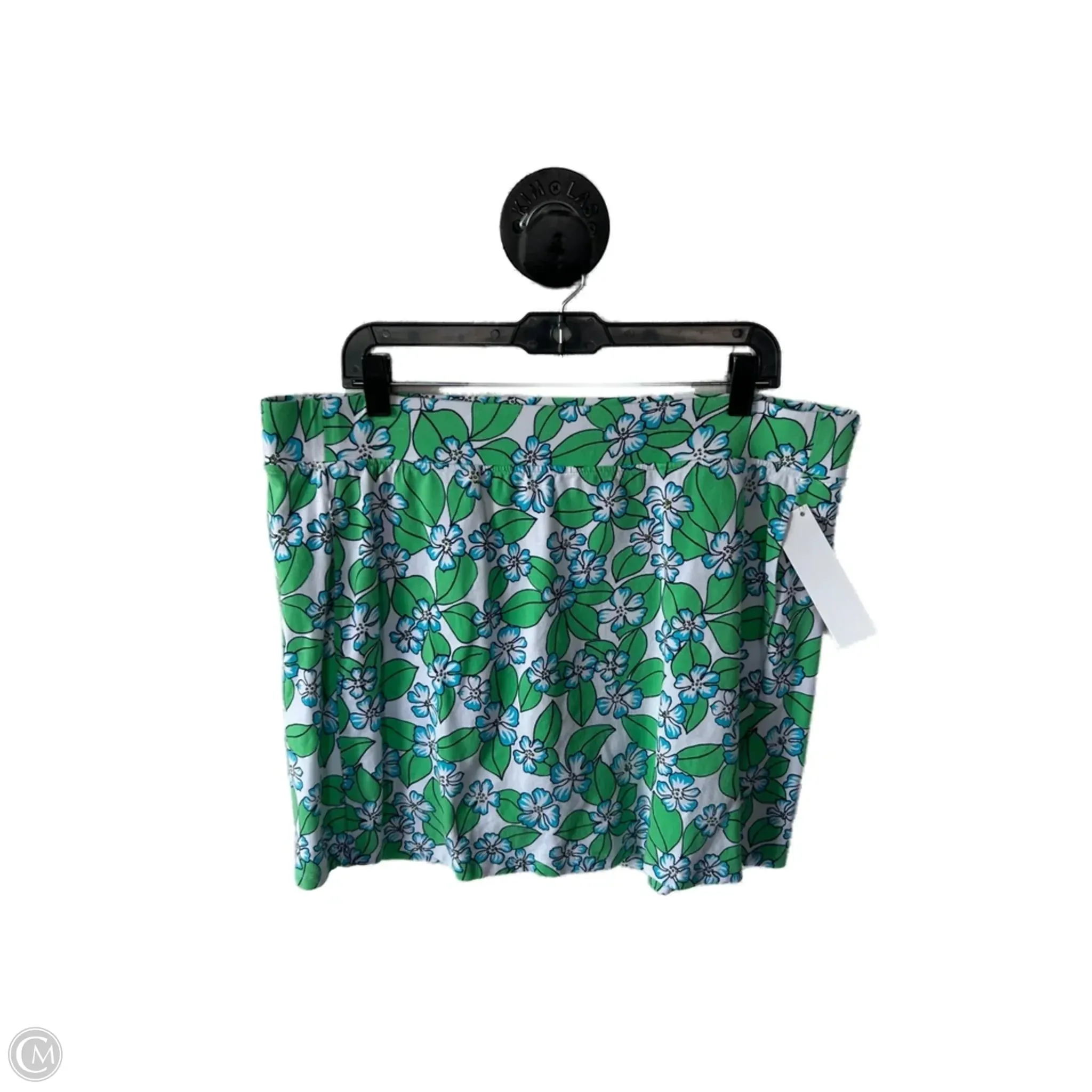 Faux Leather Resale Value Skort By Talbots In Green & White, Size: 16