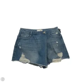 Skort By Vervet In Black Denim, Size: 12 Fashion Week Ready