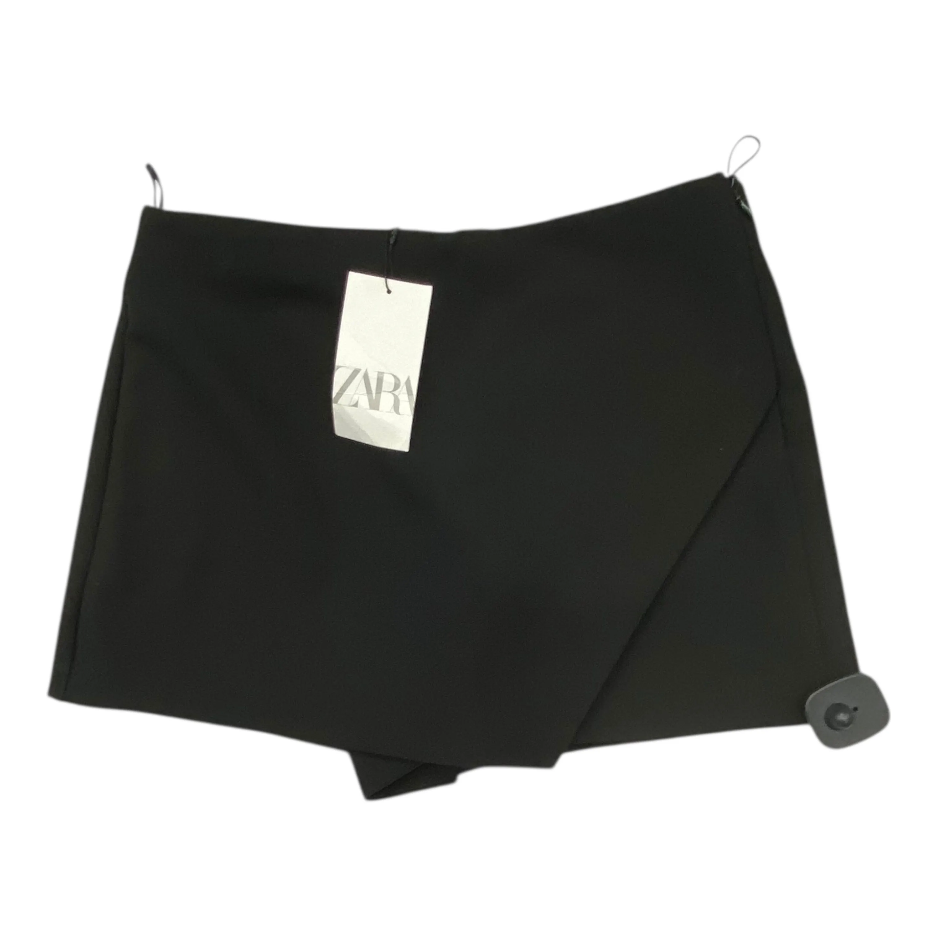 Breezy Look Elasticized Hem Skort By Zara In Black, Size:L