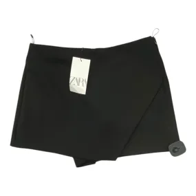 Breezy Look Elasticized Hem Skort By Zara In Black, Size:L