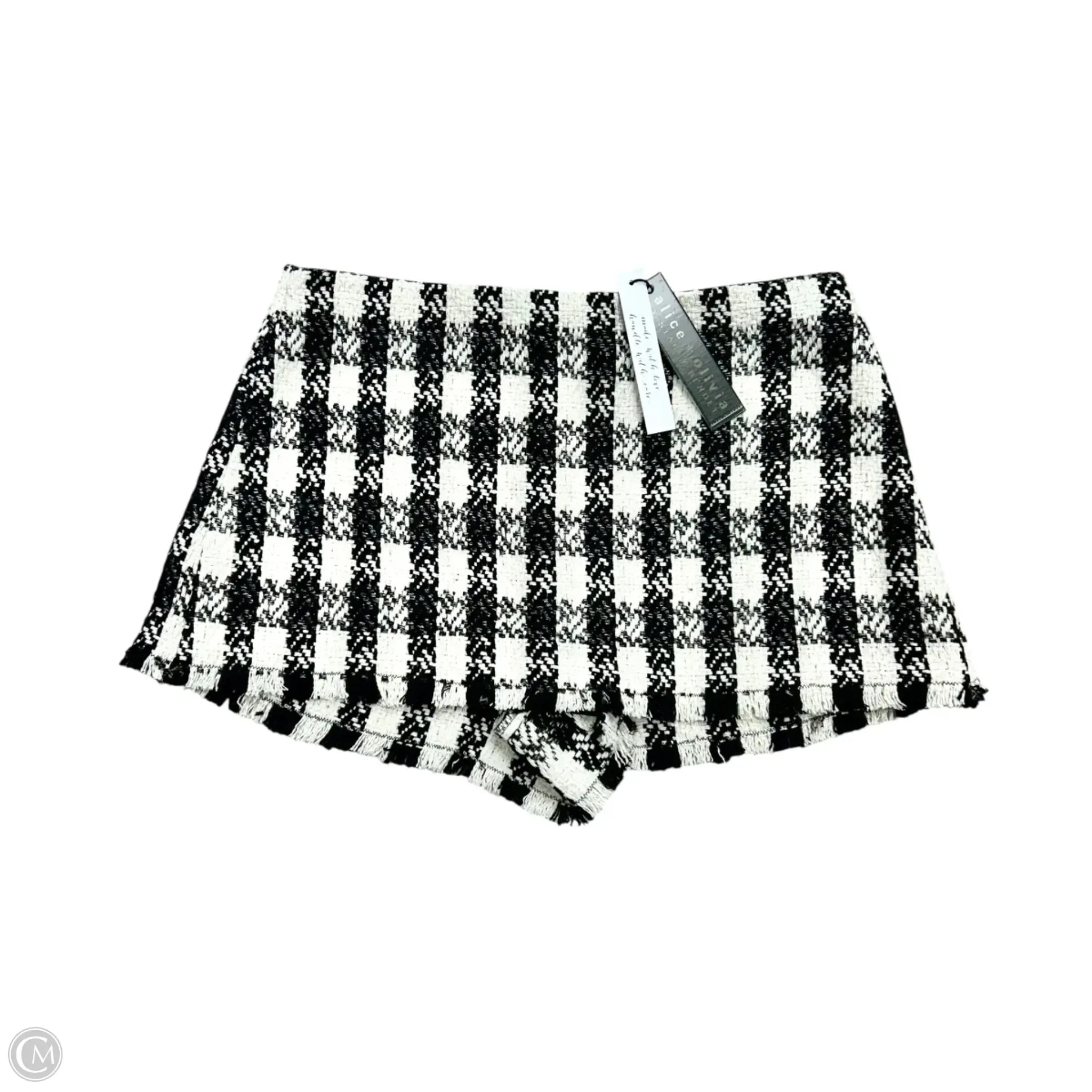 Skort Designer By Alice   Olivia In Black & White, Size: 2 Cool Tone