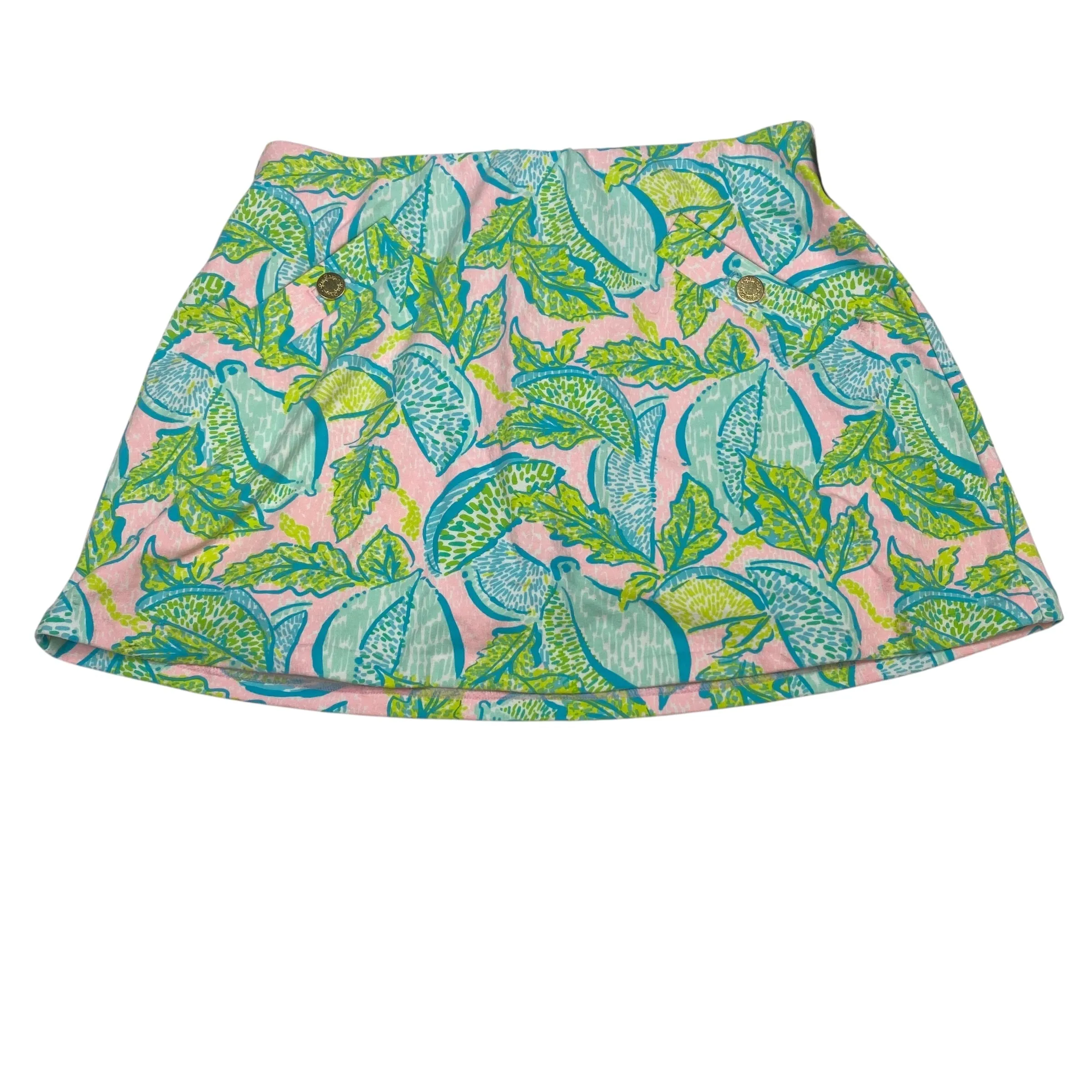 Skort Designer By Lilly Pulitzer In Blue & Green, Size:S Sporty Casual ribbed texture