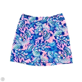Skort Designer By Lilly Pulitzer In Blue & Pink, Size: 10 Sporty Casual Tear Resistant