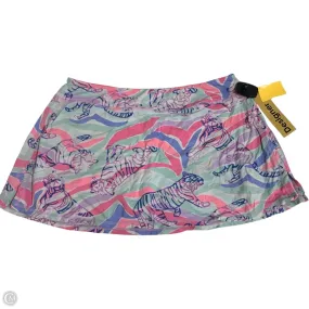 Skort Designer By Lilly Pulitzer In Green & Purple, Size: L Double Layer Construction