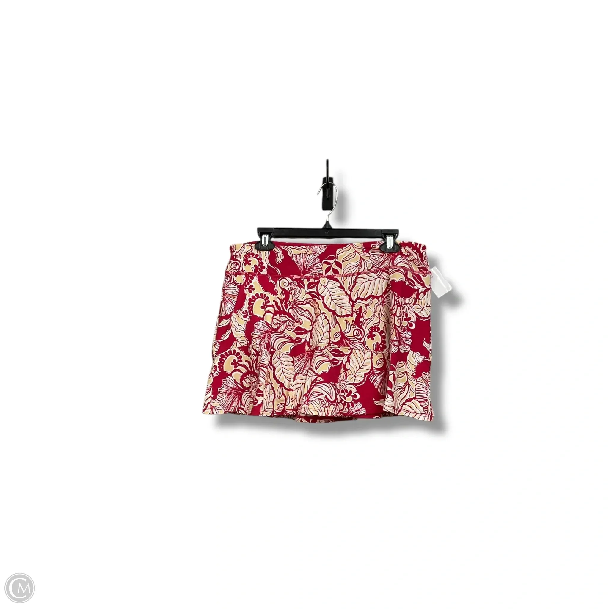 Skort Designer By Lilly Pulitzer In Red, Size: L Animal Print Slim Fit Band