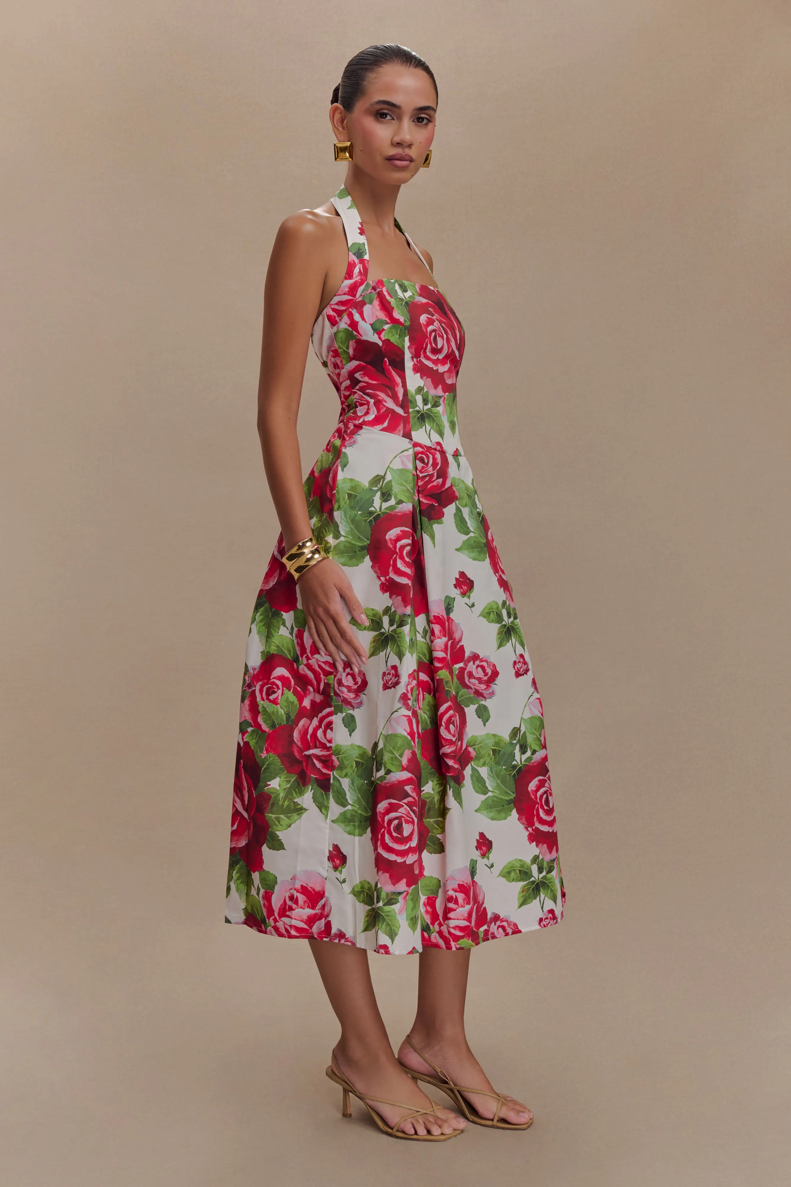 Relaxed-fit Juana Halter Midi Dress - Sonia Rose Print