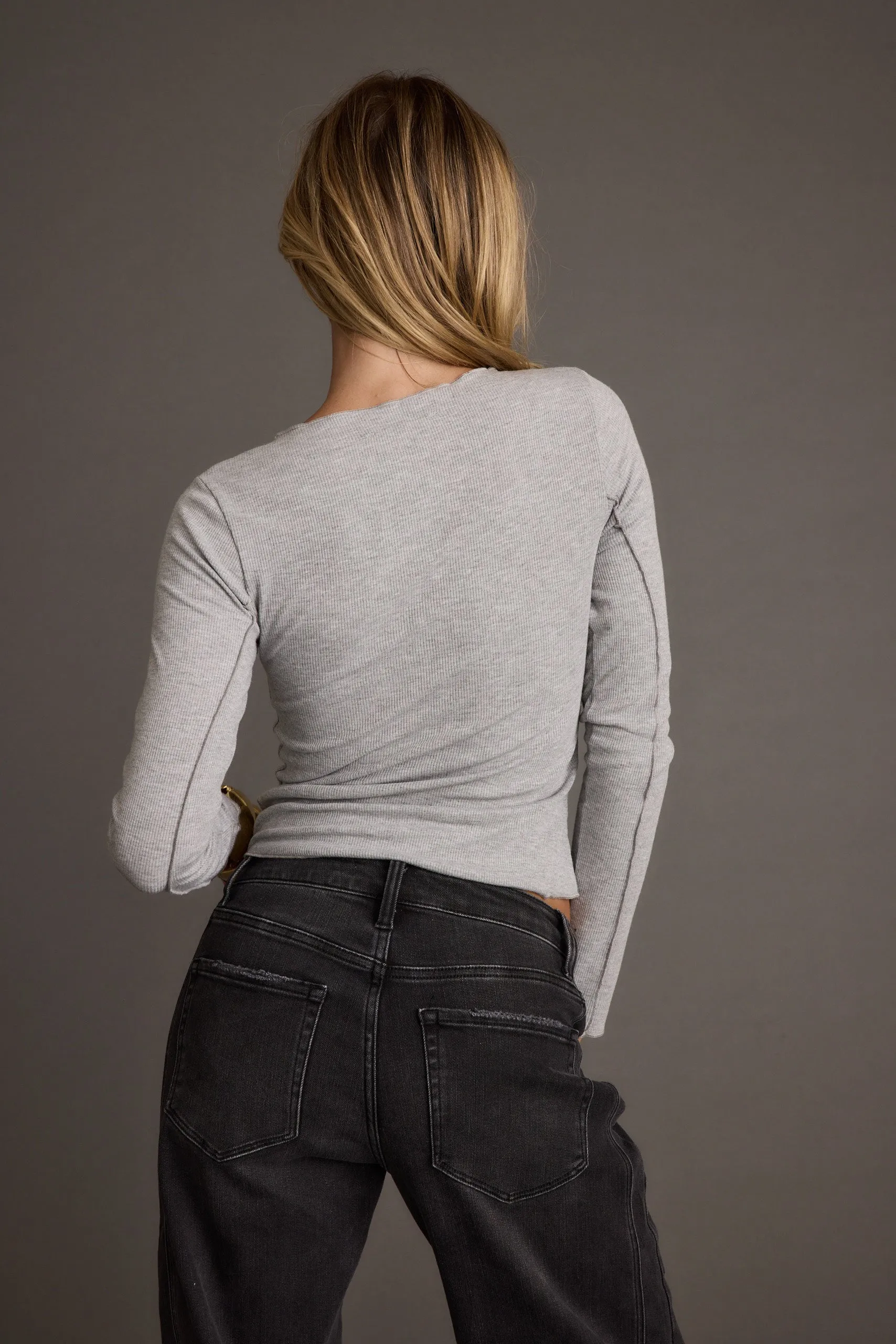 Formal top Drifter Grey Seamed Longsleeve Top