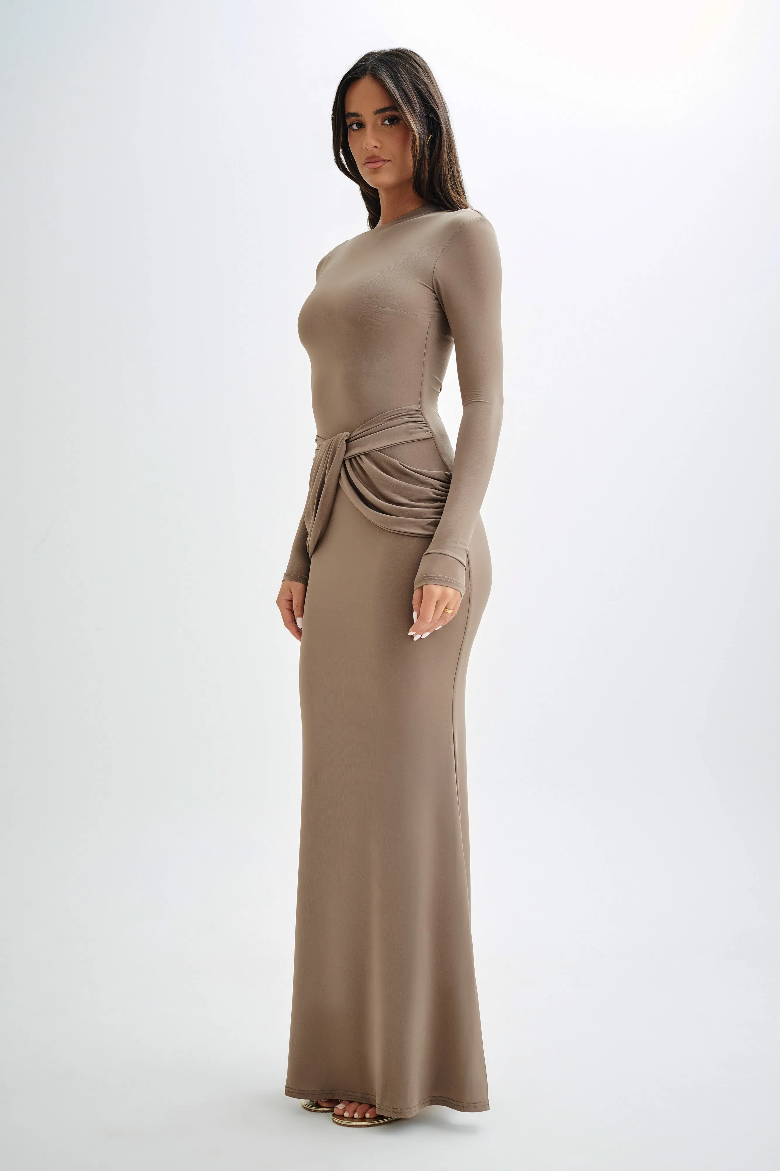 Halcyon Long Sleeve Slinky Maxi Dress - Coco Sleek and Sleek Stylish Look