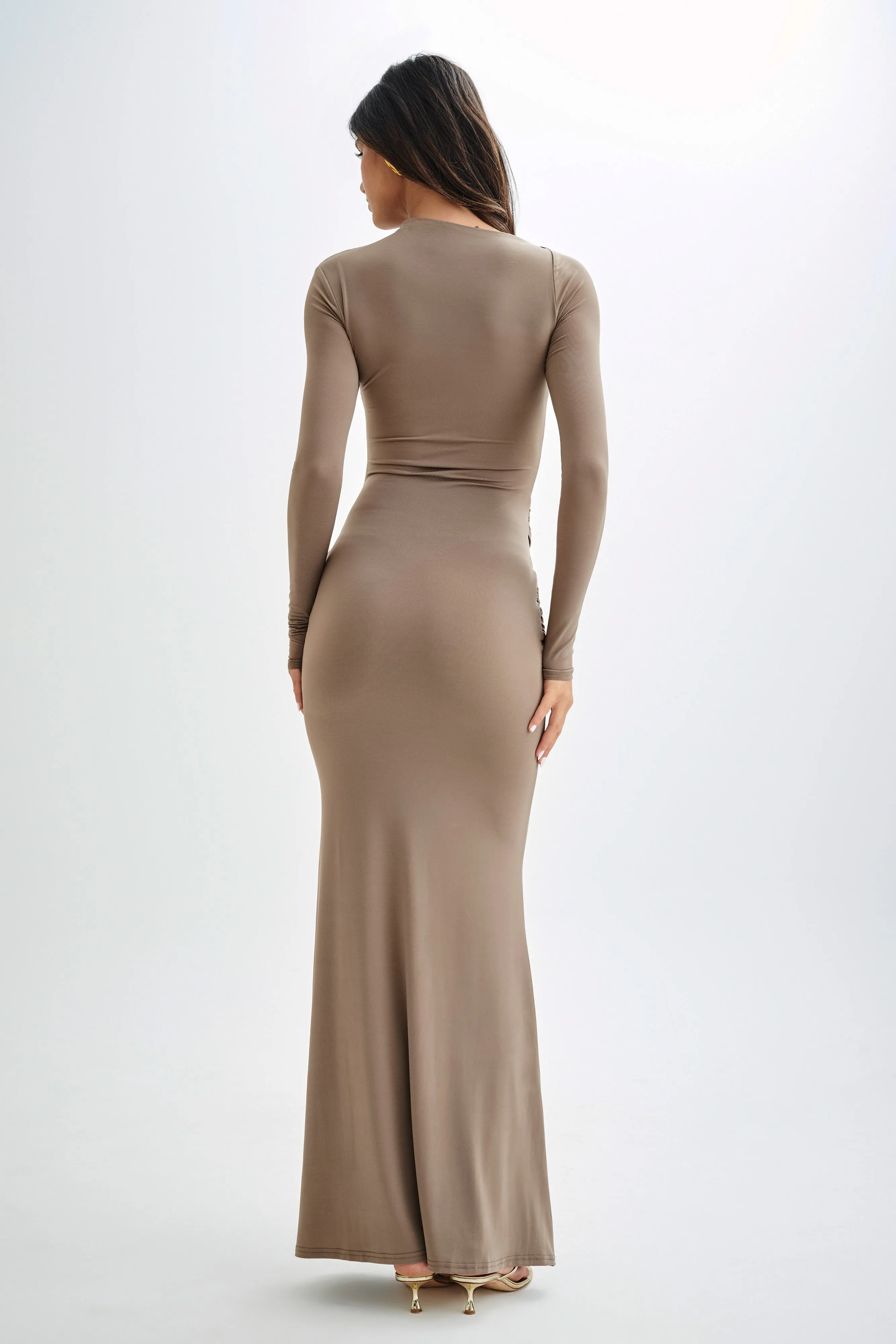 Fashionable Style Light and Comfortable Wear Halcyon Long Sleeve Slinky Maxi Dress - Coco