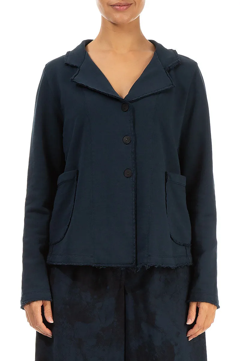 Collar Midnight Blue Cotton Jacket Shock Absorbent Padding Two Tone Design