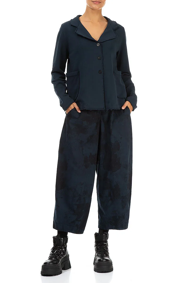 Collar Midnight Blue Cotton Jacket VentilatedBackPanel Tear Resistant Fabric