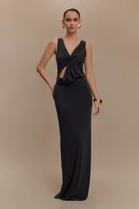 Kassidy Peached Jersey Maxi Dress - Black All Wear