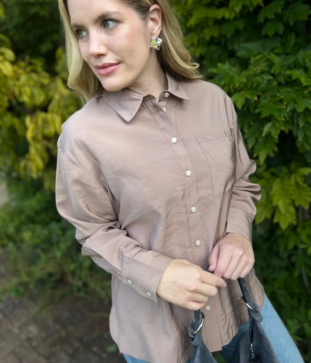 All-Day Fit Mocha Modal Relaxed Shirt