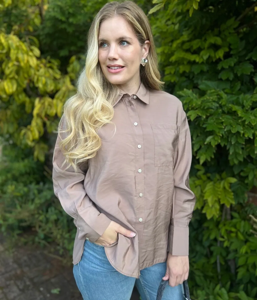 Mocha Modal Relaxed Shirt Practical Shorts