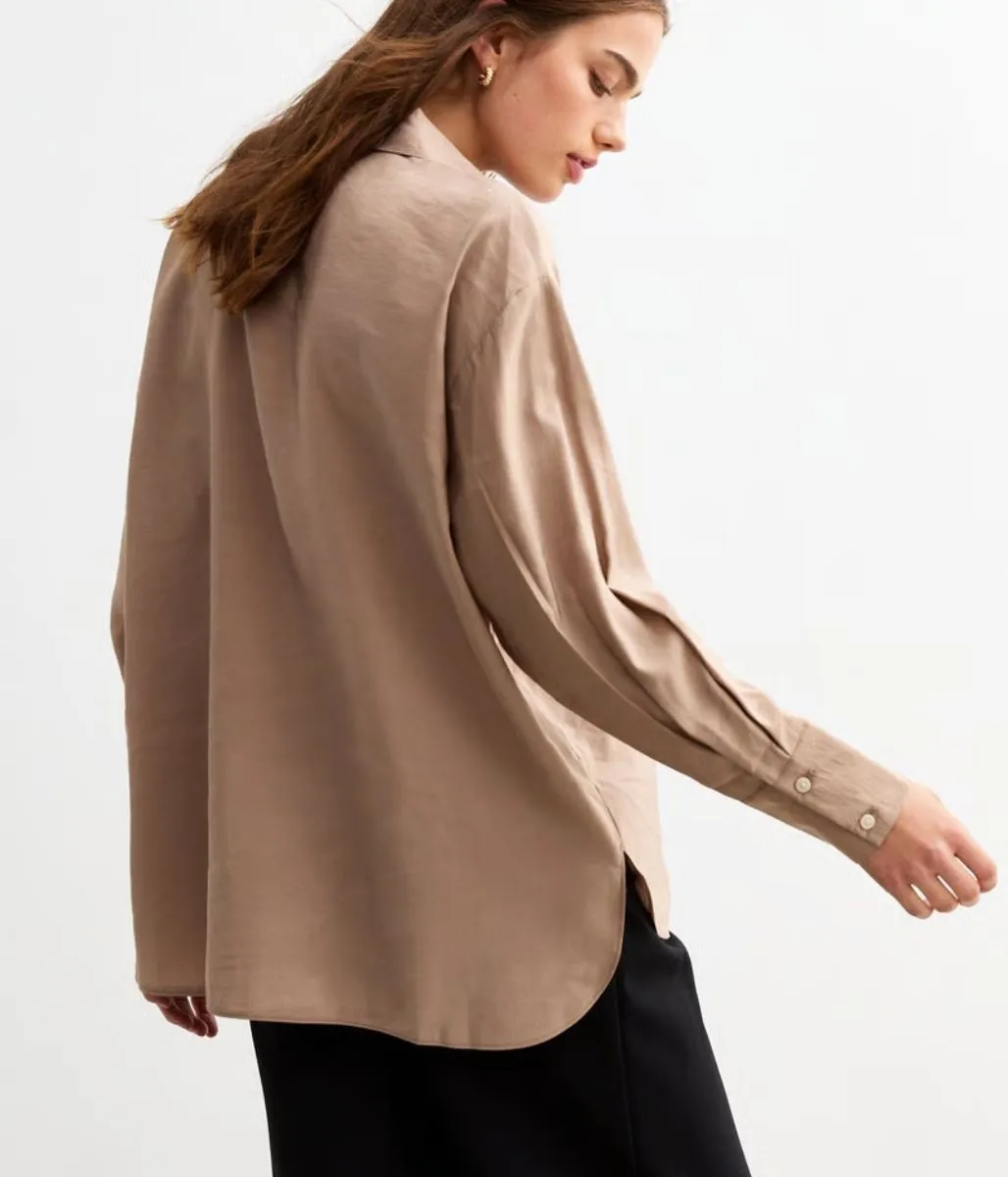 Mocha Modal Relaxed Shirt Lightweight Layering