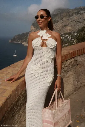 Kyla Floral Crochet Maxi Dress - Ivory Minimal Fit