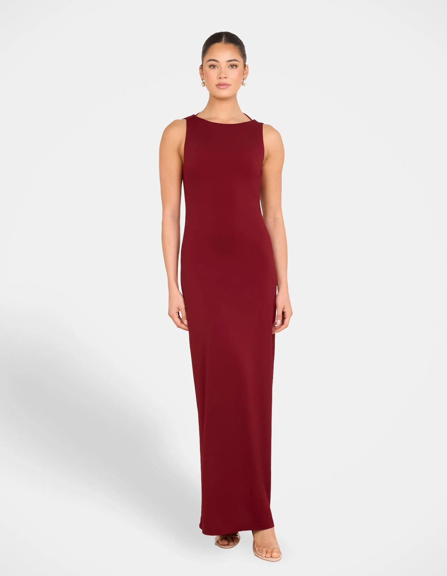 wrap waist Shine Finish Ruthie Cowl Back Gown