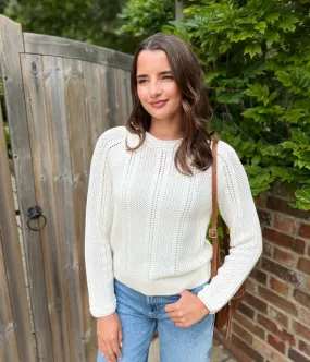 Layered Knit Ivory Cotton Blend Textured Jumper