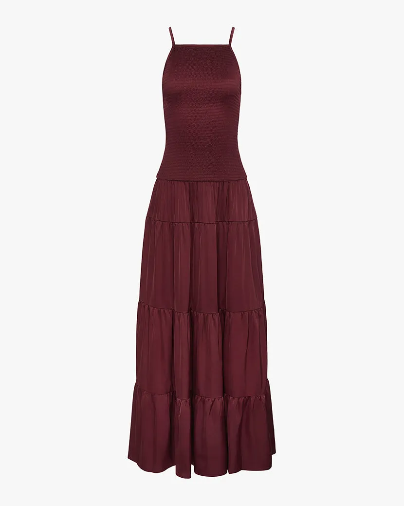 Smocked Drop Waist Maxi Dress Trendy Silhouette