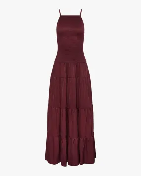Smocked Drop Waist Maxi Dress Texture Soft