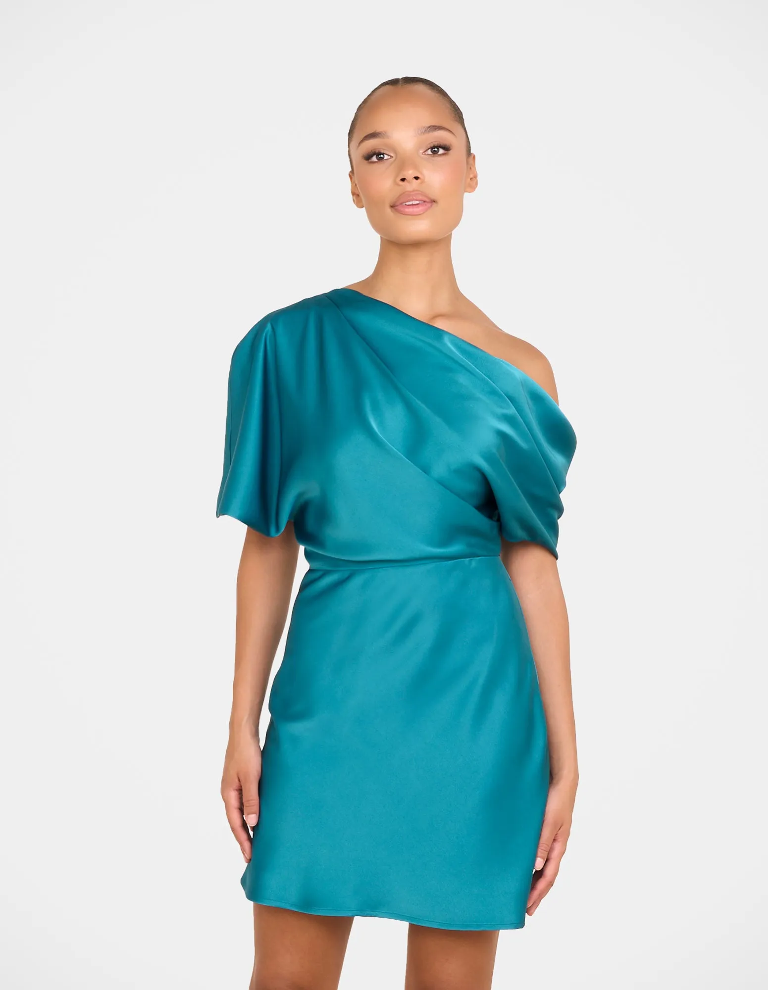 Edna Off Shoulder Mini Dress Flowy Layers Clean Cut
