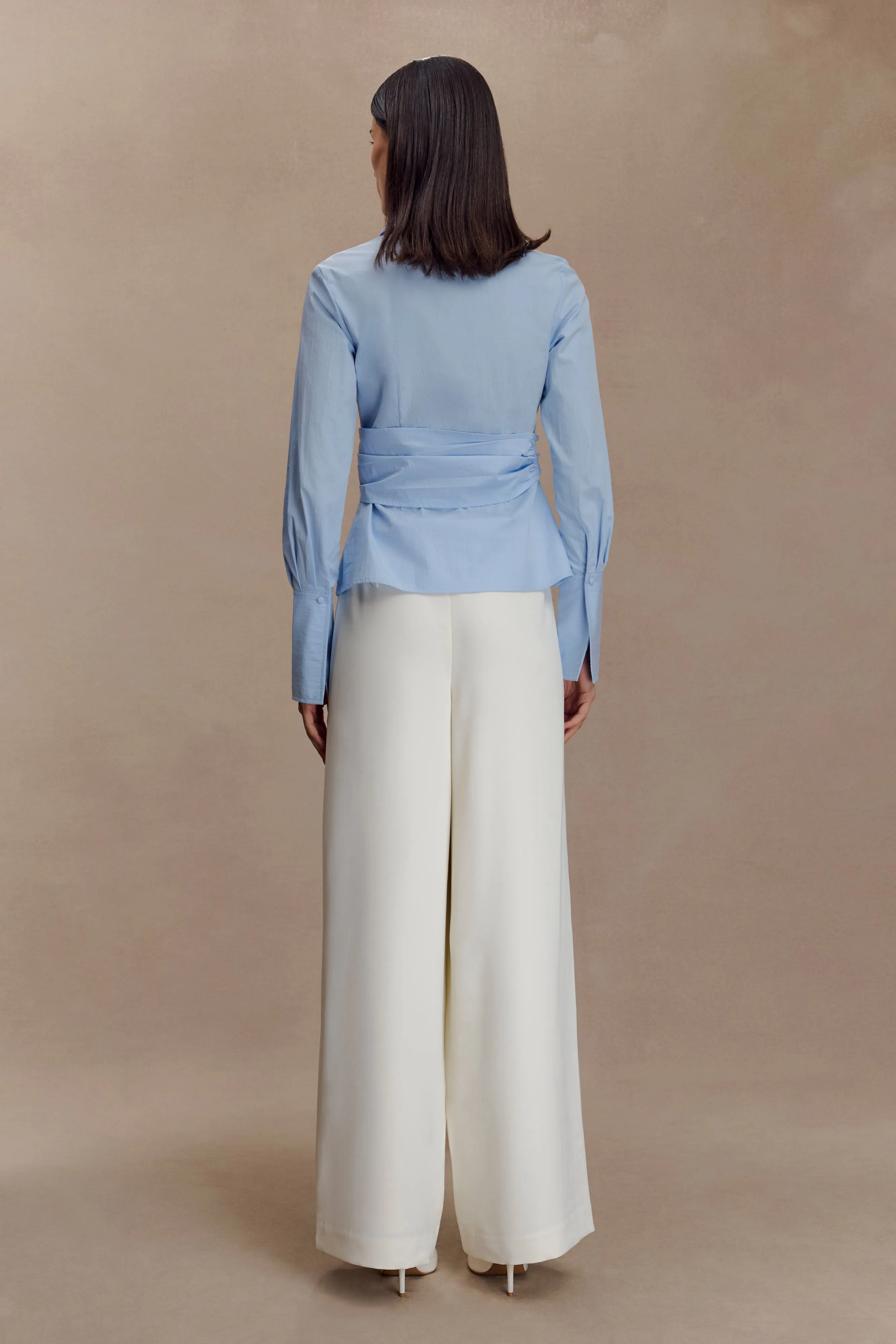 Eugenia Wrap Cotton Shirt - Blue Odor Neutralizing Technology