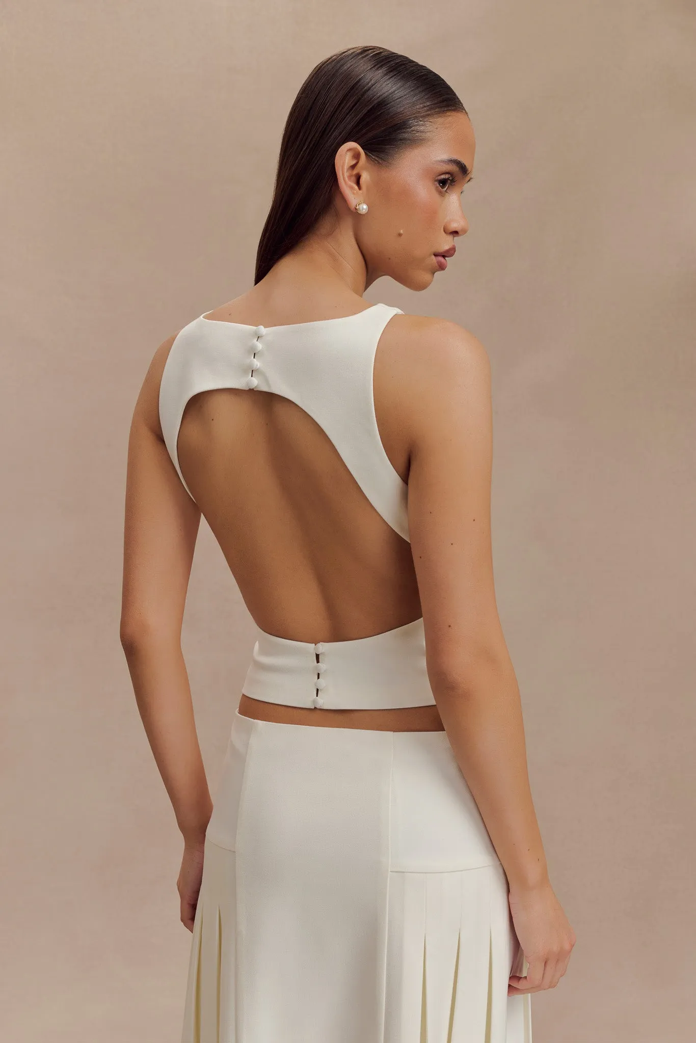 HypoallergenicConstruction Relaxed Dress Brigette Boat Neck Longline Top - Ivory