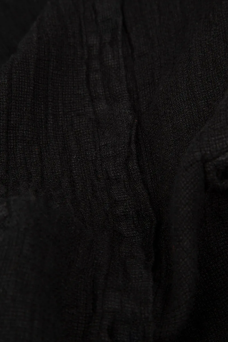 Roll Up Black Linen Trousers Day Comfort