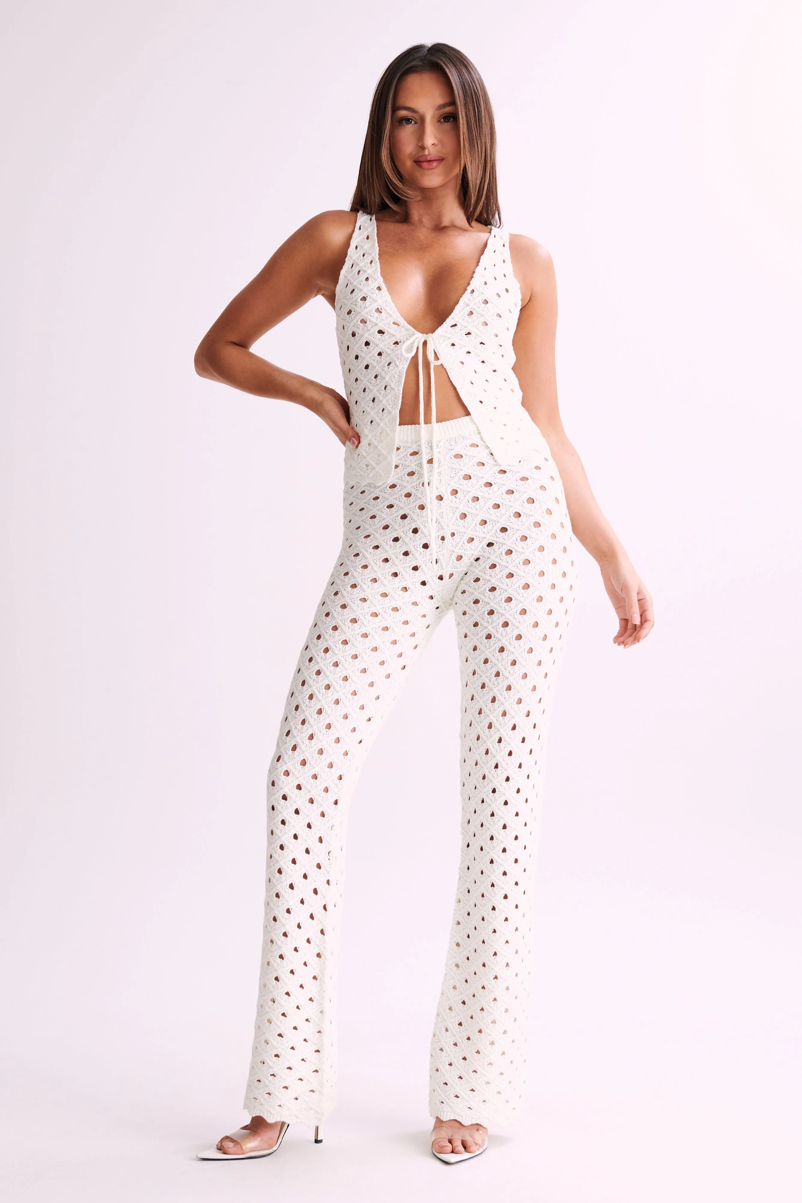 Move Easy Santana Crochet Pants - Ivory