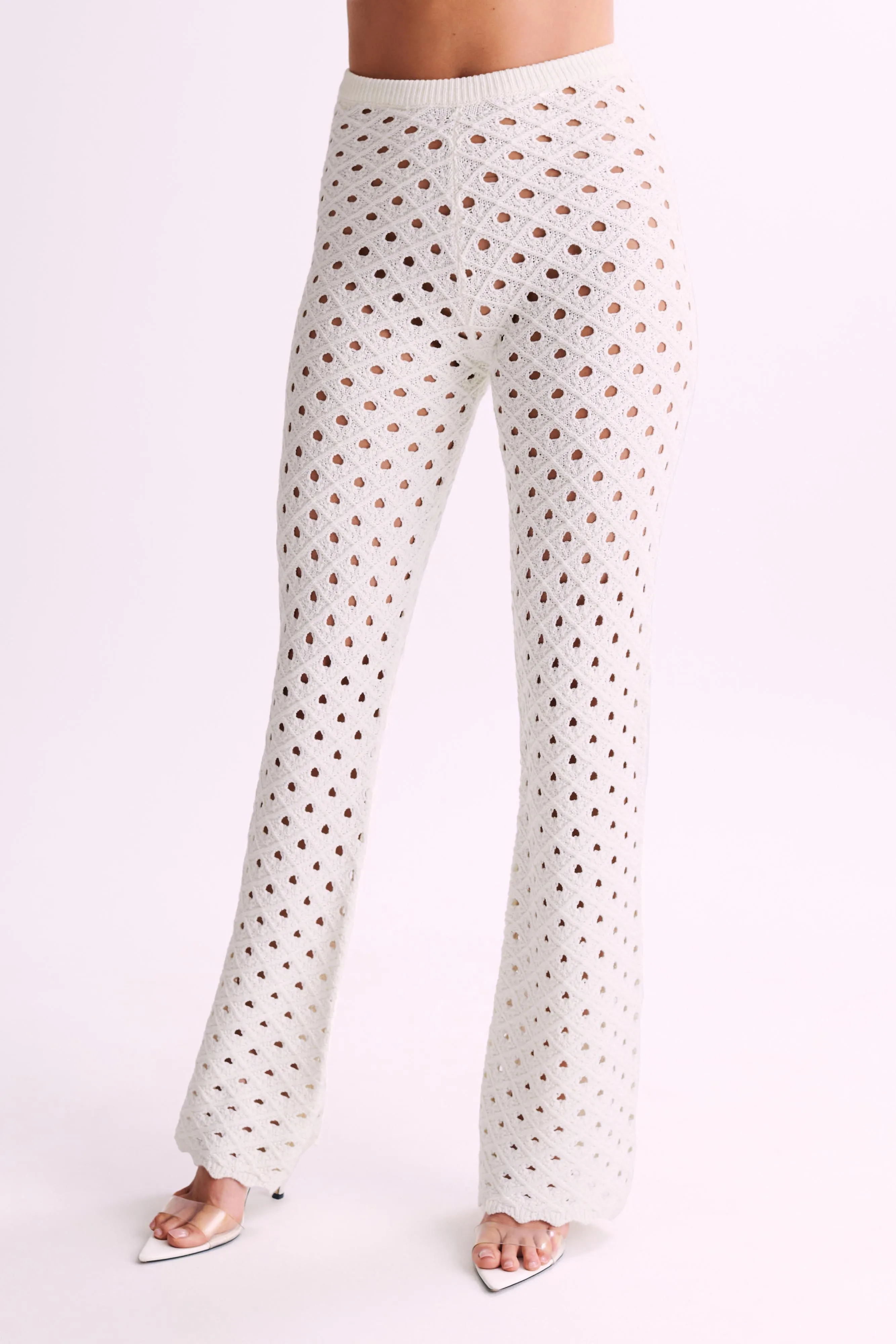 Utility Style Santana Crochet Pants - Ivory