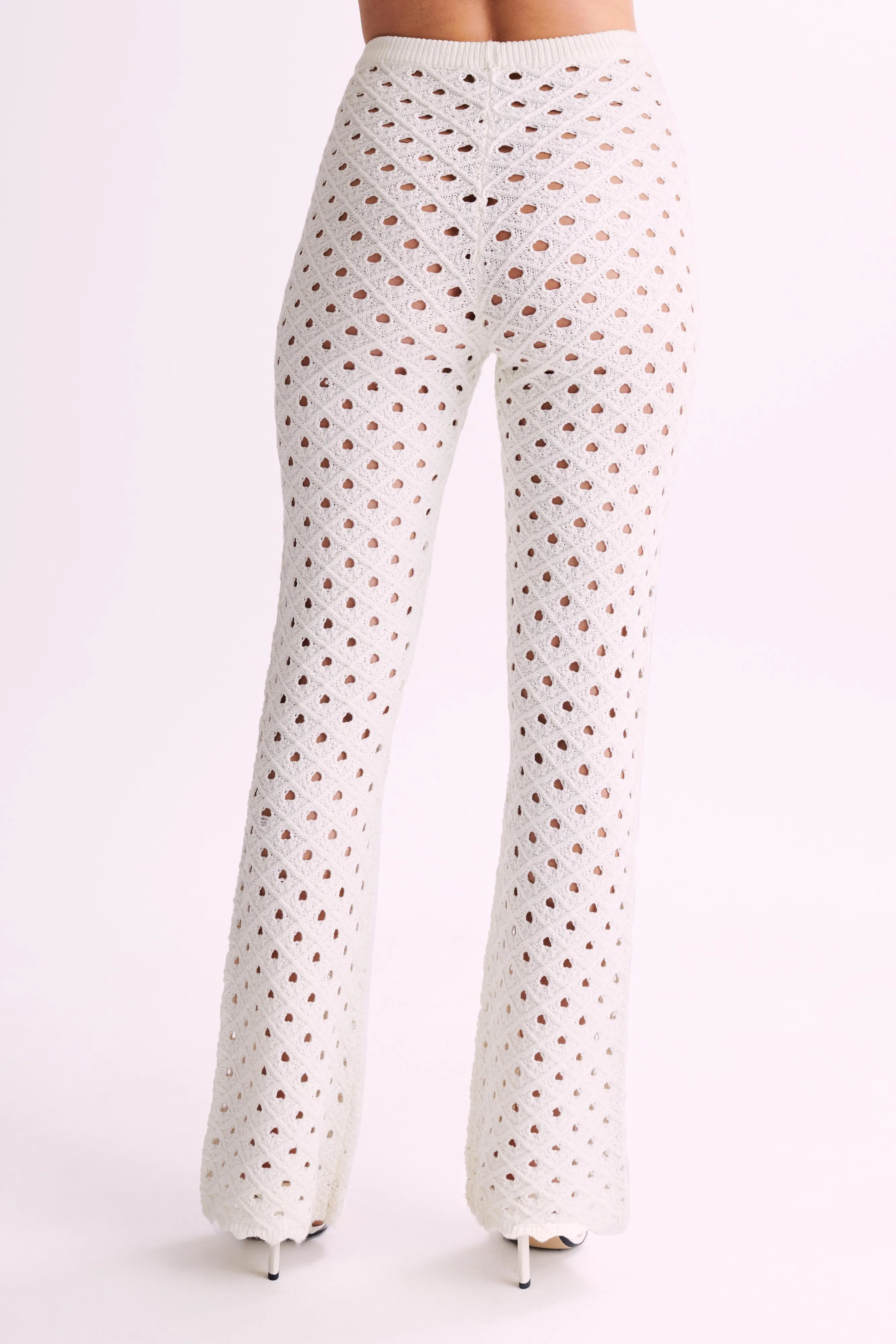 Santana Crochet Pants - Ivory Layer Friendly Comfort Stretch