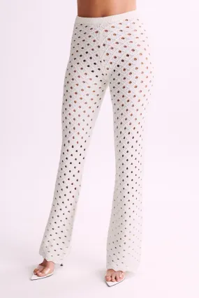 Utility Style Santana Crochet Pants - Ivory