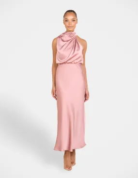 Classic and Modern Summer-Season Dominic High Neck Midi Dress