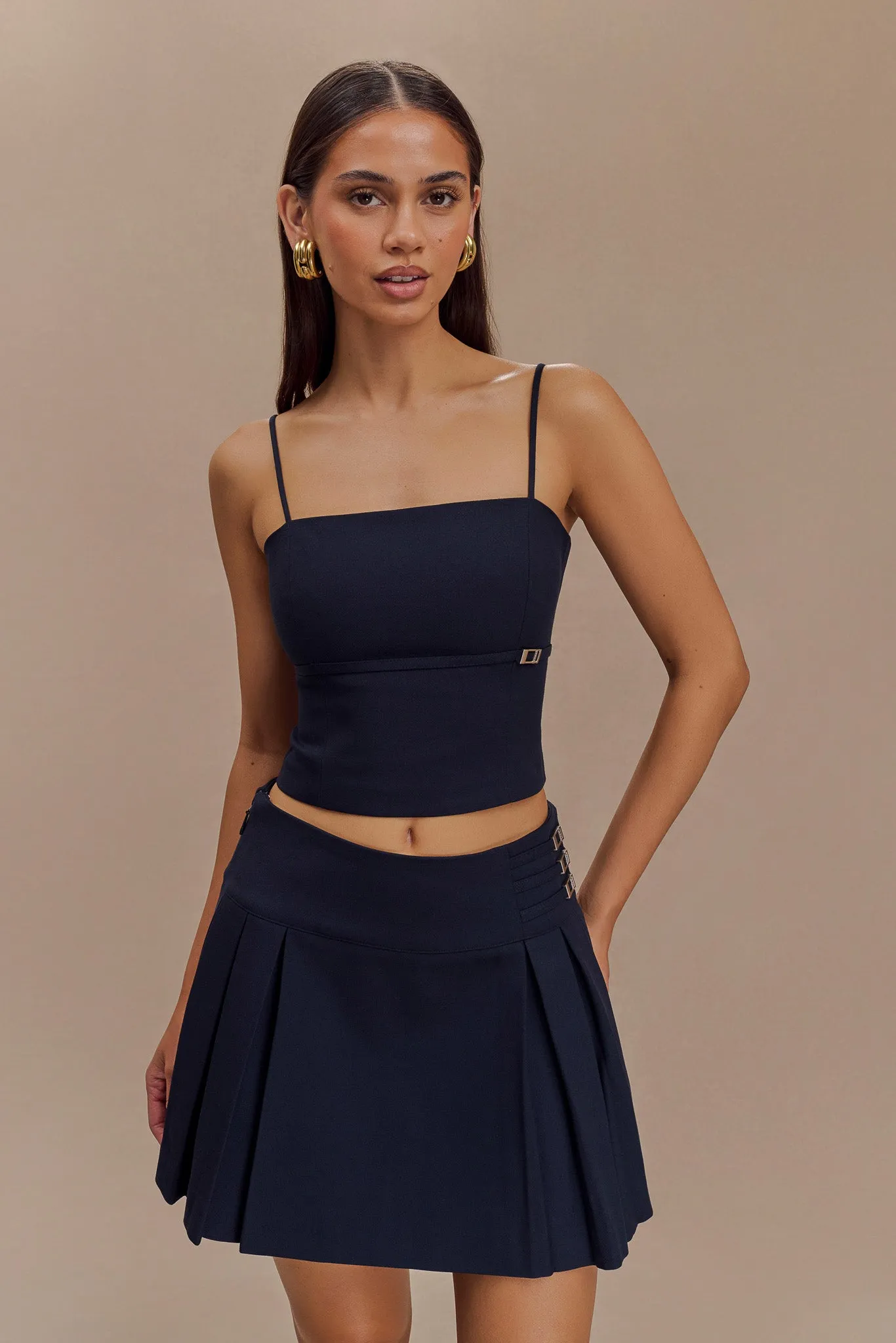 Aberley Crop Top - Dark Navy Warm Layer