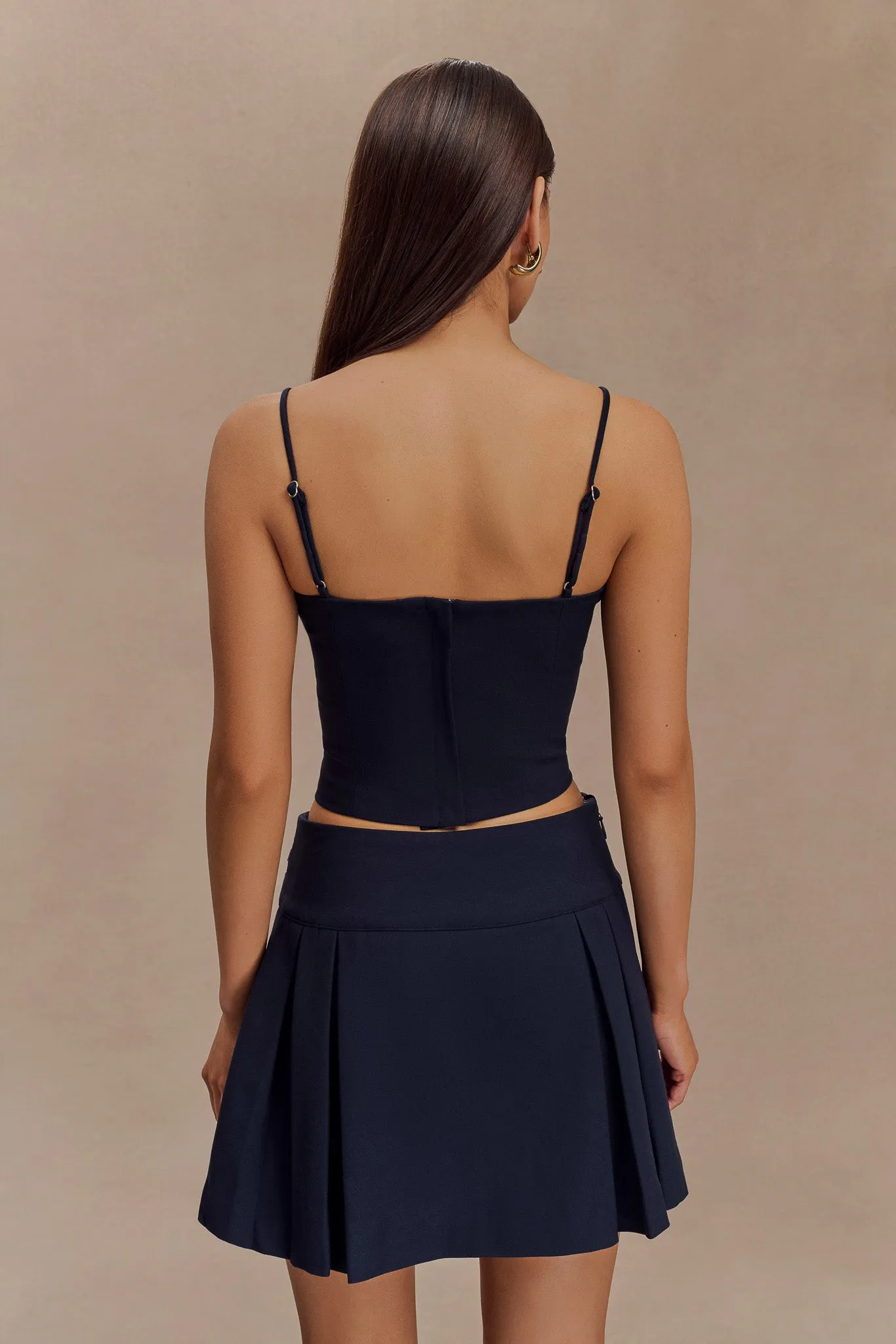 LongSleeve Tunic top Aberley Crop Top - Dark Navy