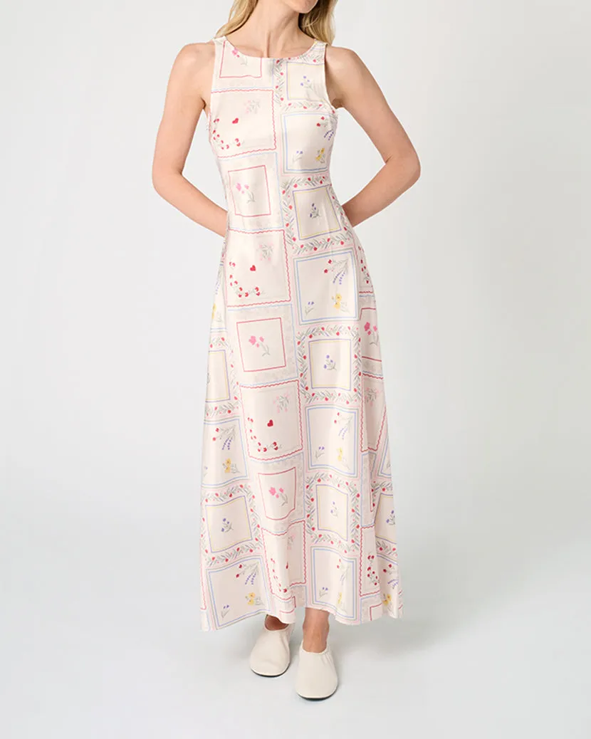 Boat Neck Slip Dress Polished Edge