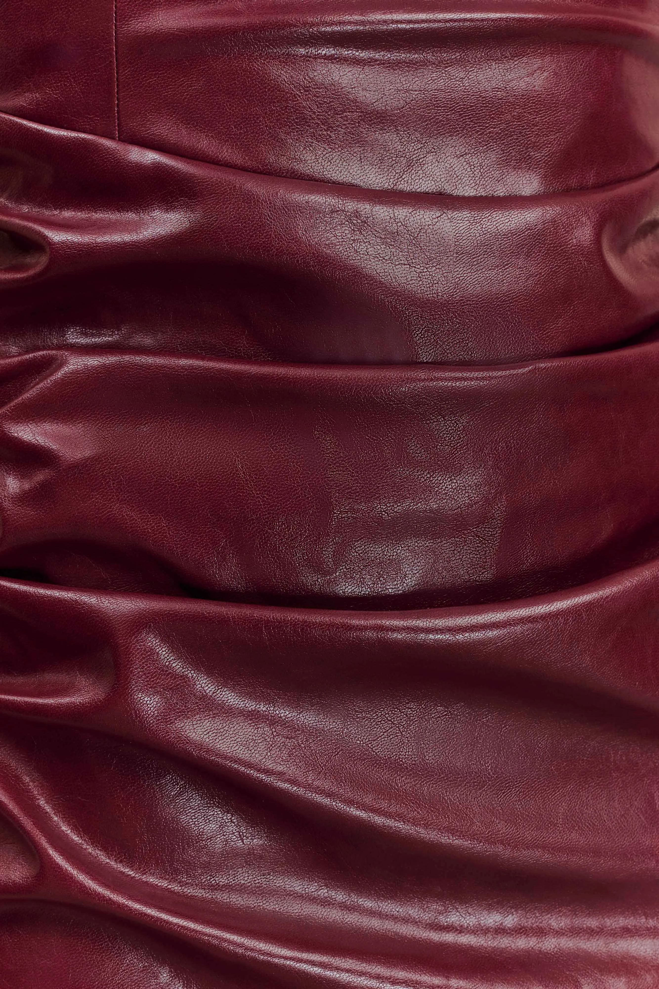Sonia Faux Leather Midi Dress - Cherry Red Chilly Weather Layer Comfortable Design