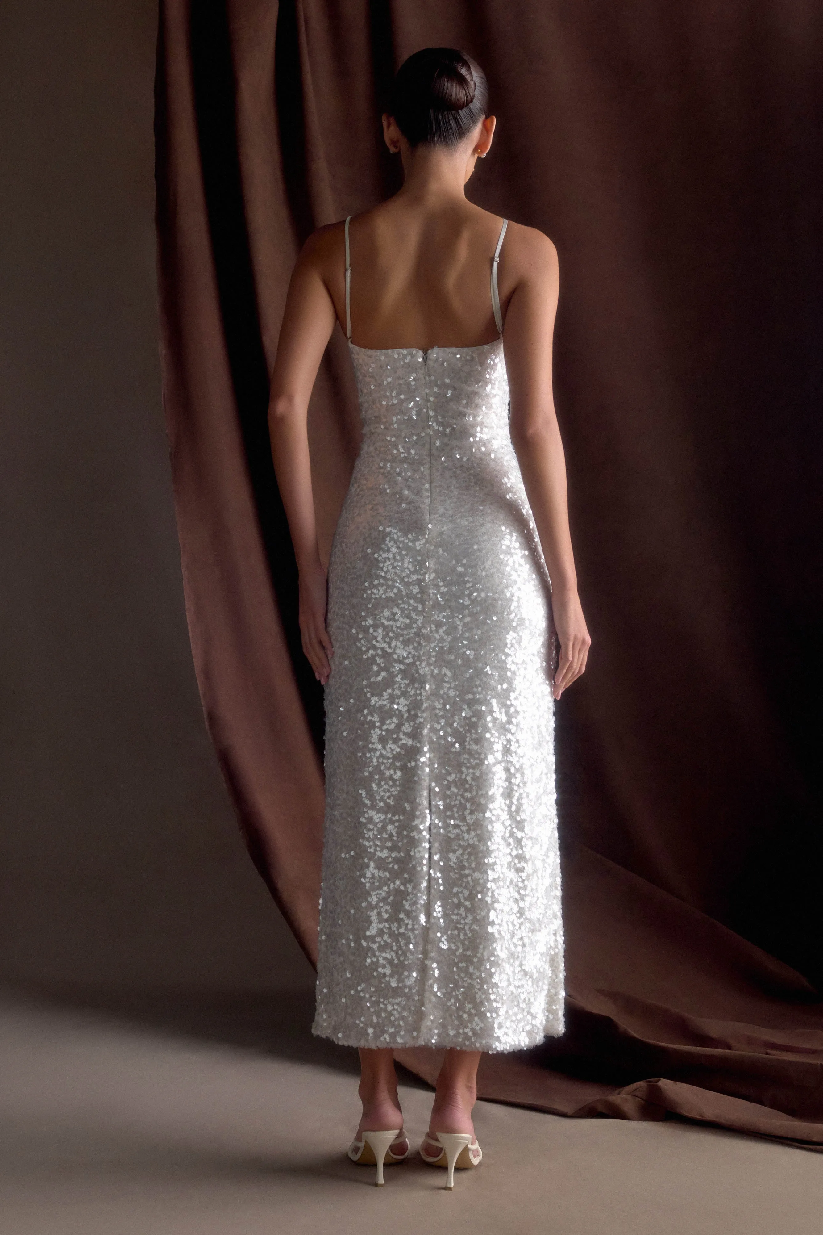 Trend Fit Makari Sequin Maxi Dress - White