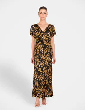 Bold Touches Classic Vibe Quim Satin Maxi Dress